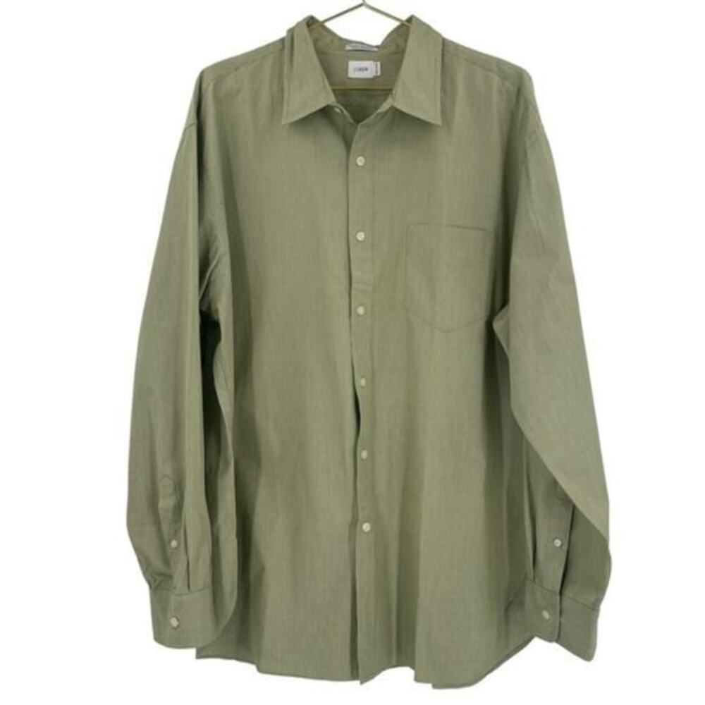 J. Crew Green And White Striped Button-Down Shirt Size XL (17 - 17 1/2)